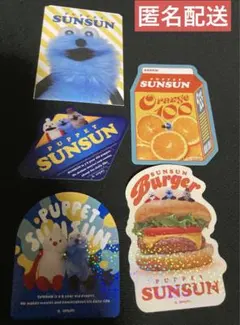 パペットスンスン　キラキラダイカットステッカー スンスン ノンノン ゾンゾン