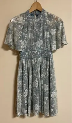 【美品】一度のみ着用 リリーブラウン レースワンピース 結婚式 ドレス グリーン