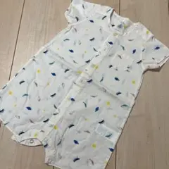 PETIT BATEAU ロンパース カバーオール 鳥 魚 海 夏 シャツのサムネイル