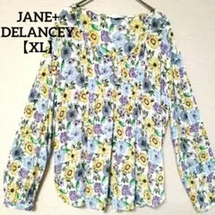 JANE+DELANCEY【XL】花柄 レーヨンブラウス フラワープリント