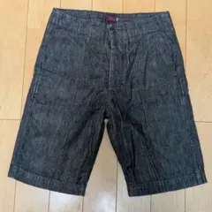★日本製 FULL COUNT ブラックデニム ハーフベイカーパンツ W29位のサムネイル