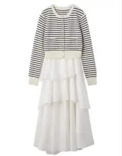 新品未使用/スナイデル/SNIDEL/ニットカーデ×ティアードスカートセット