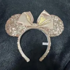 ミニー マウス スパンコール カチューシャ ローズピンク