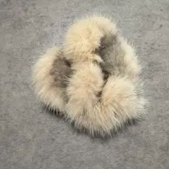 【美品】acca ミンクシュシュ ピンク×グレー ヘアアクセサリー