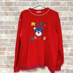 【MIKI HOUSE 】クマ 刺繍 スウェット　長袖トレーナー　90s