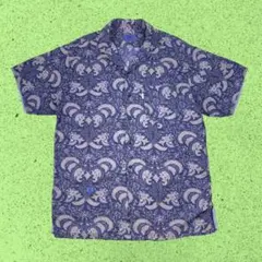 80s Valentino Jeans ペイズリー柄 オープンカラーシャツ Lのサムネイル