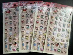クレヨンしんちゃん ぷっくりシール　4枚セット ふわふわシール　ステッカー