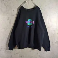 【USA製】ハードロックカフェ NEW YORK 刺繍ロゴ スウェット