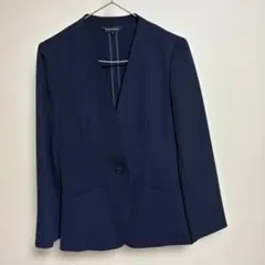 ESPRITMURネイビーノーカラージャケットサイズ7