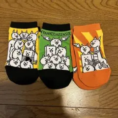 にゃんこ大戦争 くるぶし 靴下3足セット 15-20cm