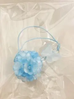 LuLuDIY Glitz Wave 紫陽花と蝶のストラップ ライトブルー