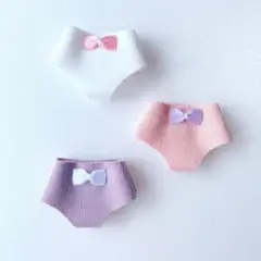 ハンドメイド リカちゃん人形用ショーツ パンツ3枚セット リボン付き①