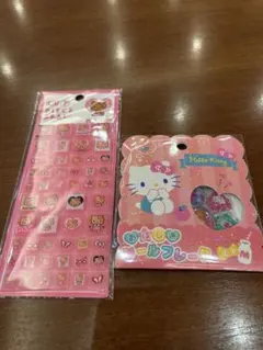 公式　ハローキティ タイルシールおはじシール2点セット