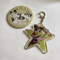 空条徐倫 ジョジョワールド 荒木飛呂彦書き下ろし アクリルキーホルダー&缶バッジ