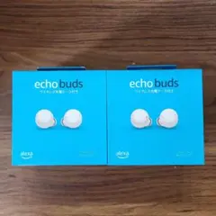 echo buds ワイヤレスイヤフォン ホワイト　2個セットのサムネイル