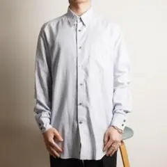 D'URBAN ダーバン マルチストライプ ボタンダウンシャツ 長袖/HZ111