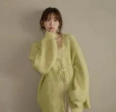 【mideal】2way mix color lace up cardigan