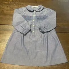 値下げ★美品familiarデニム調長袖ワンピース
