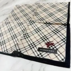BURBERRY バーバリー ノバチェック 大判 ハンカチ アイボリー系 新品