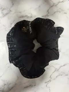 全新未使用♡ CHANEL 斜紋軟呢髮圈 黑色 贈品