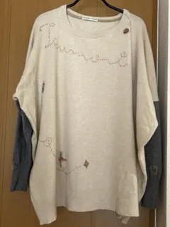 ツモリチサト カシミヤ&アンゴラ混 ビーズ刺繍ニットのサムネイル