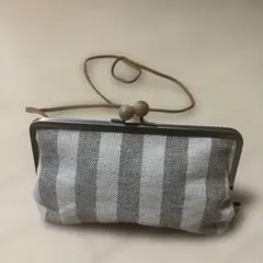 早い者勝ちセール☆Kanmi. がま口ストライプデザイン ショルダーバッグ