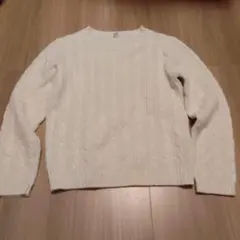 UNIQLO アイボリー ケーブルニットセーター 130