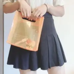 クリアバッグ トート型 オレンジ