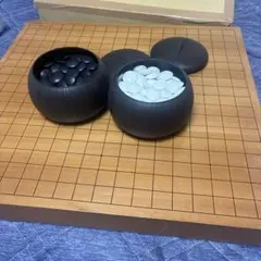 木製碁笥付き 碁盤 本蛤碁石・那智黒碁石33号 フルセット - メルカリ