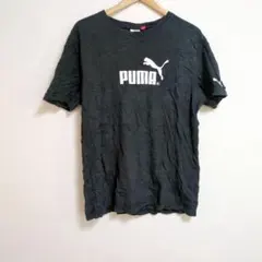 PUMA プーマ Tシャツ 半袖 ビッグロゴ ブラック【XL】メンズ 古着 黒