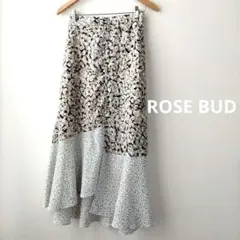 ROSE BUD レオパード柄フレアロングスカート Mサイズ