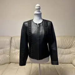 ブラックレースアップライダースジャケット