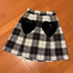 Ank Rouge アンクルージュ 黒 白 チェック柄 台形スカート