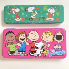 スヌーピー ピーナッツ キャラクター 缶ペンケース　２点セット