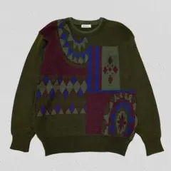 ARNOLD PALMER♡レトロ幾何学ジャガードニット　セーター　メンズ　L