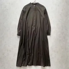 極美品 UNITED ARROWS バントカラー ソフトウール シャツワンピース