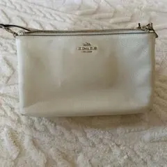COACH レイラ クロスボディ ホワイトレザー ゴールド金具 ショルダーバッグ