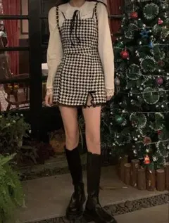 キャミドレス ワンピース 千鳥格子 SHEIN