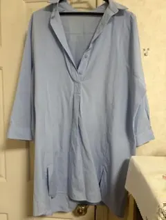 水色 長袖シャツ ワンサイズ