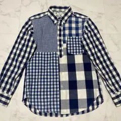 BEAUTY&YOUTH チェック柄 長袖シャツ サイズ1 パッチワーク