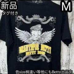 ベティ・ブープ Betty Boop Tシャツ バイク 天使 バイカー 黒 М