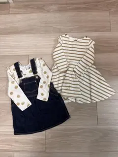 プチバトー　ワンピース2着　カットソー1着　キッズ18m/24m