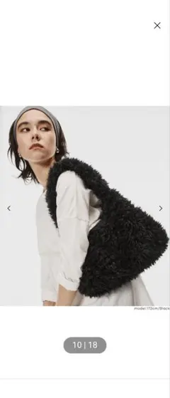 Cocaモコモコ黒ハンドバッグ