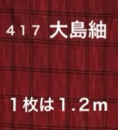 ４１７　古布　大島紬　格子　❤️３６㎝巾Ｘ１.２mを２枚合計（２切れ）２.４mを