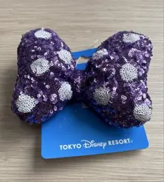 ミニーヘアゴムスパンコールパープル