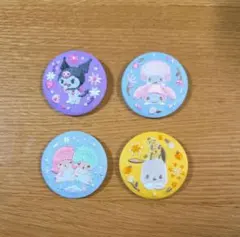 サンリオ刺繍缶バッジ　4種類セット　クロミマイメロキキララポチャッコ