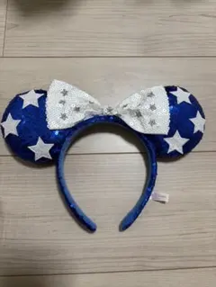 ディズニーカチューシャ ミニー スパンコール　ブルー星