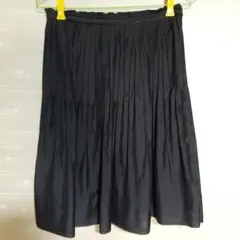 レリアン　ブラック　プリーツ　膝下スカート