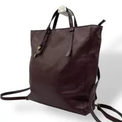 FOSSIL リュック 2way トートバッグ レザー 紫 A4 チャームのサムネイル