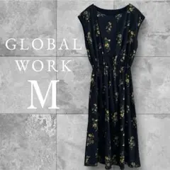 GLOBAL WORK グローバルワーク 花柄カットソーワンピース M